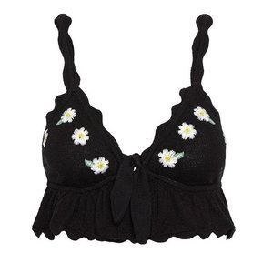 For Love and Lemons Black Cropped Daisy Tank